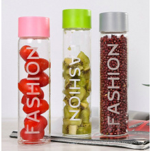 Wholesale  glass tumbler water bottle multicolor glass voss water bottle